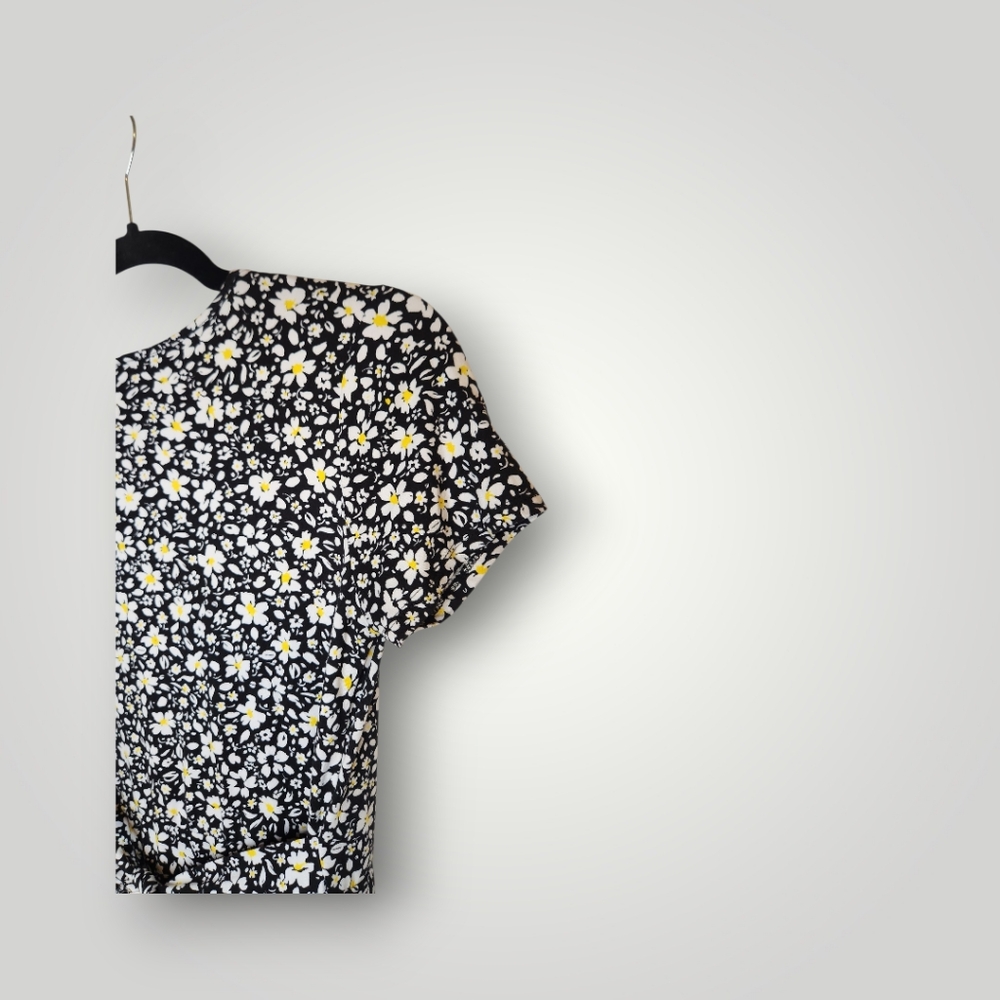 Blue Rain daisy print dress Faux wrap Dress Size Small - Picture 6 of 14
